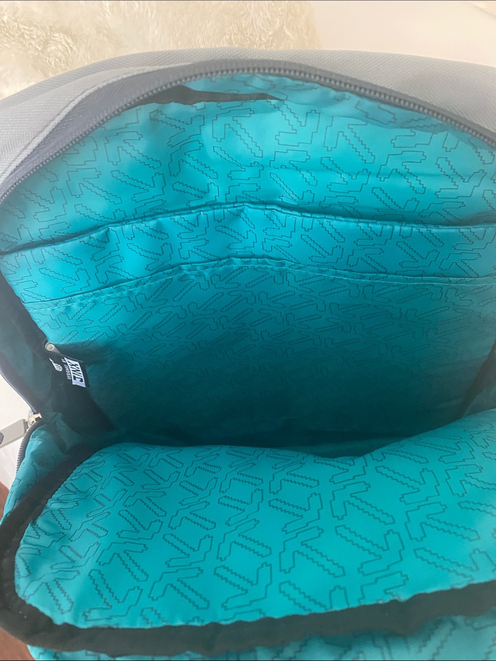 Men's Gray Pixel-Pattern Backpack - Picture 3 of 5